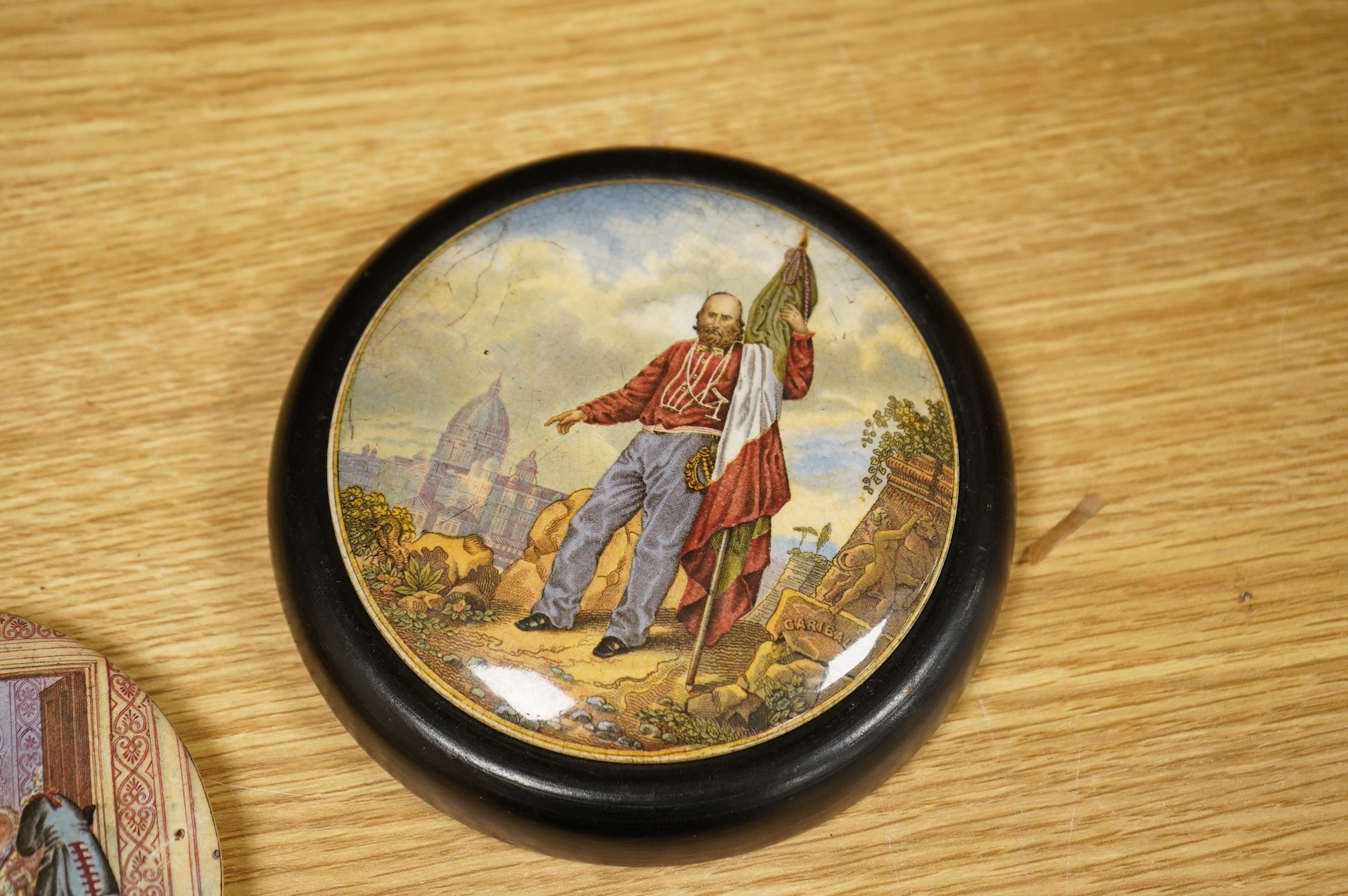 Five various 19th century pot lids